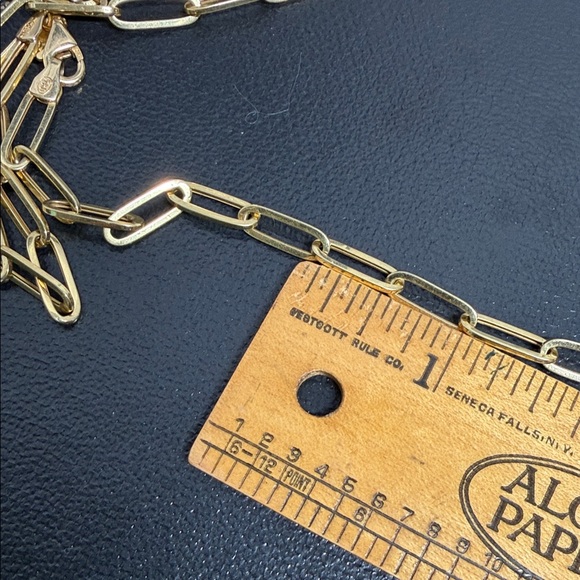18K Paperclip Chain Necklace and Bracelet Set - Picture 9 of 14